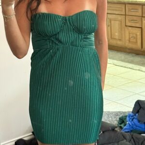Hello Molly Green Strapless Mini Dress